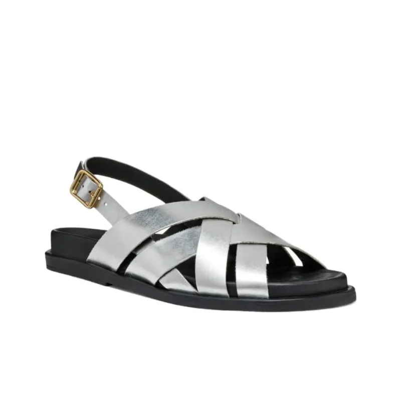 GEOX One Strap Sandals Women's Silver-2