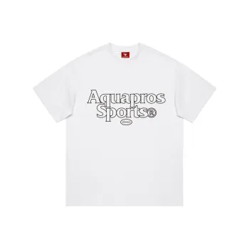 AQUAPROS T-Shirt Unisex White Basic 100% Cotton Minimalist Style