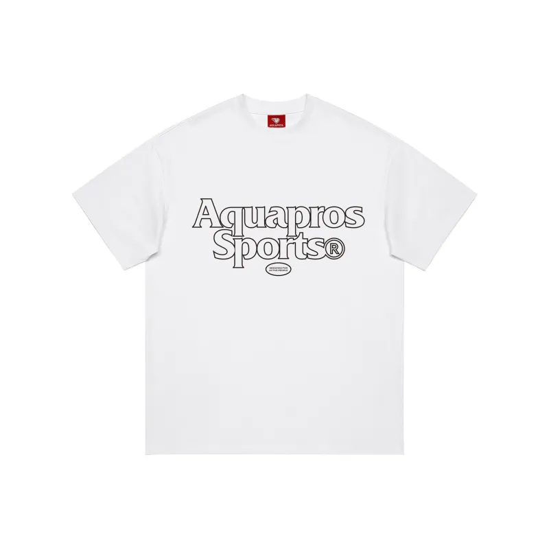 AQUAPROS T Shirt Unisex White Basic 100% Cotton Minimalist Style-0