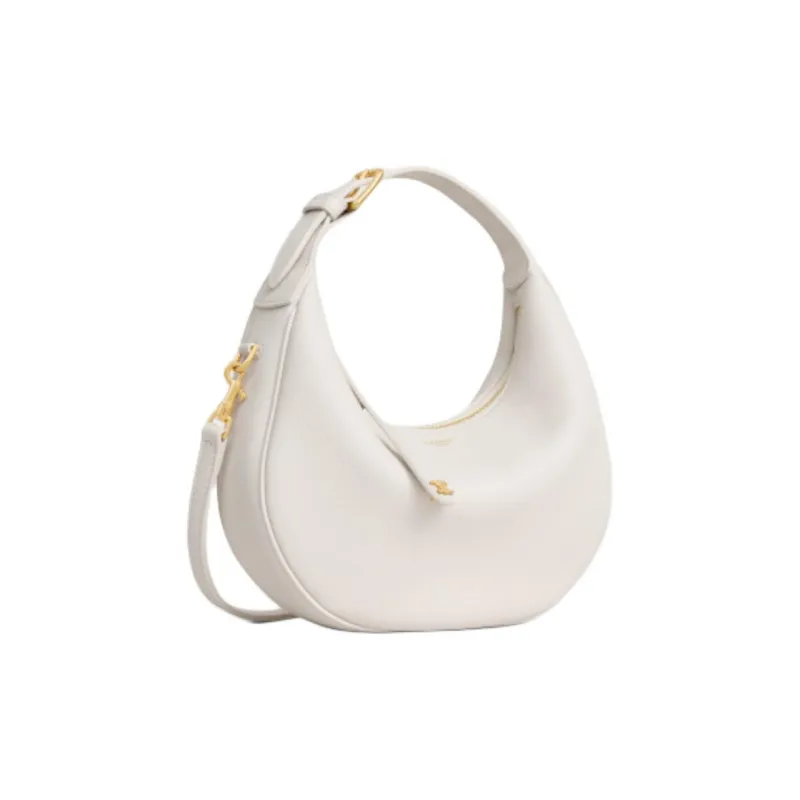 CELINE Cow Leather One Shoulder Handbag Women's White-1