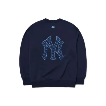 MLB Old Flower Sweatshirts Unisex Navy Blue