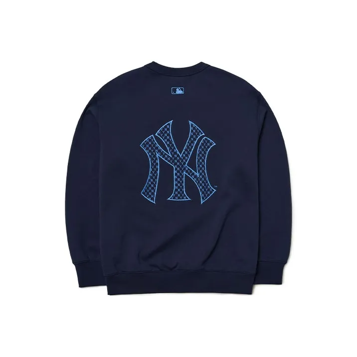 MLB Old Flower Sweatshirts Unisex Navy Blue-0
