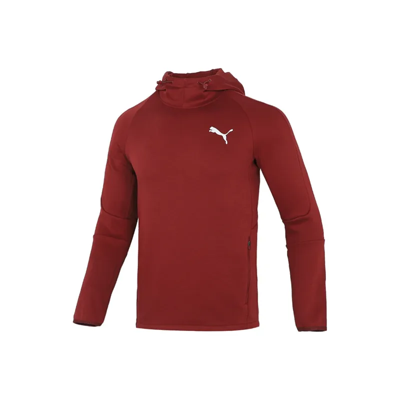 PUMA Logo Printing Sweatshirt Men's Deep Red-0