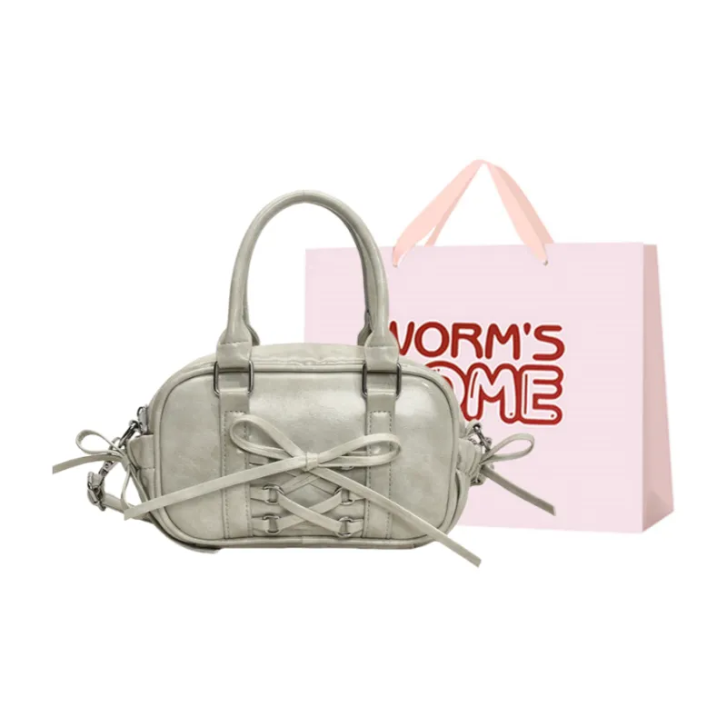 Worm's Home PU Handbag Regular Women's Pink/Ecru/Black/Blue-8