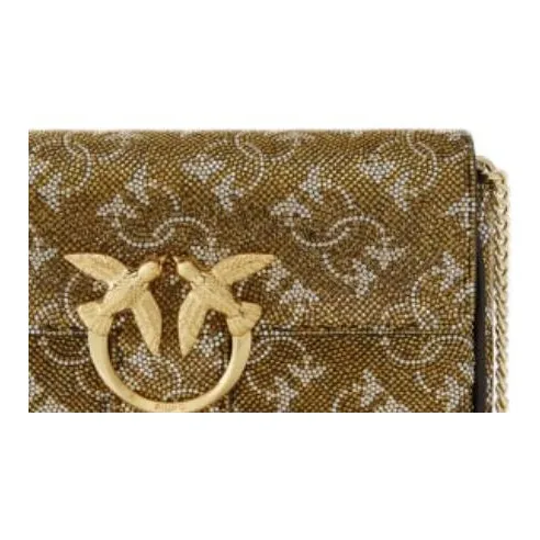 PINKO Cow Leather Handheld Crossbody Bag, Shoulder Bag Women's Gold-2
