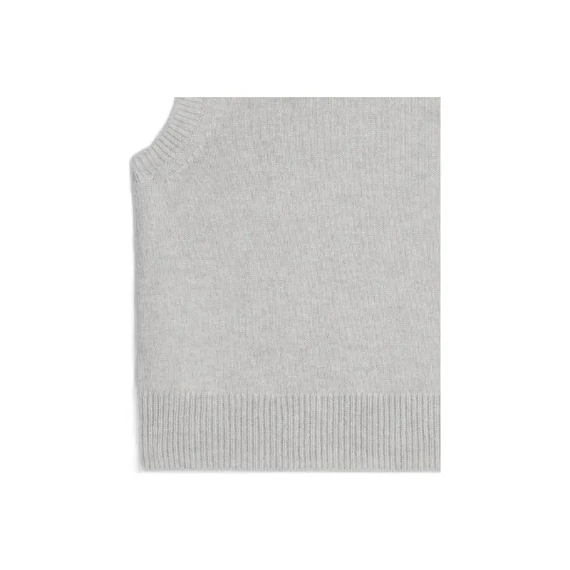CELINE Cashmere Round Neck Vest Tank Tops Women's Gray-4