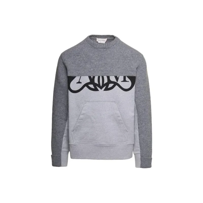 Alexander McQueen Panelled Knitted Jumper-0