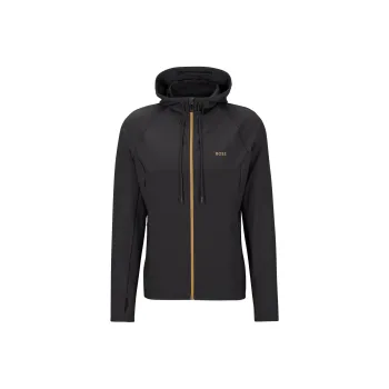 HUGO BOSS Logo print Zip up Hooded Windbreaker