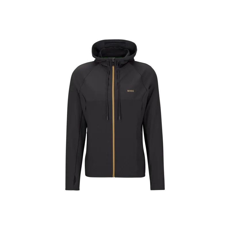 HUGO BOSS Logo print Zip up Hooded Windbreaker-0