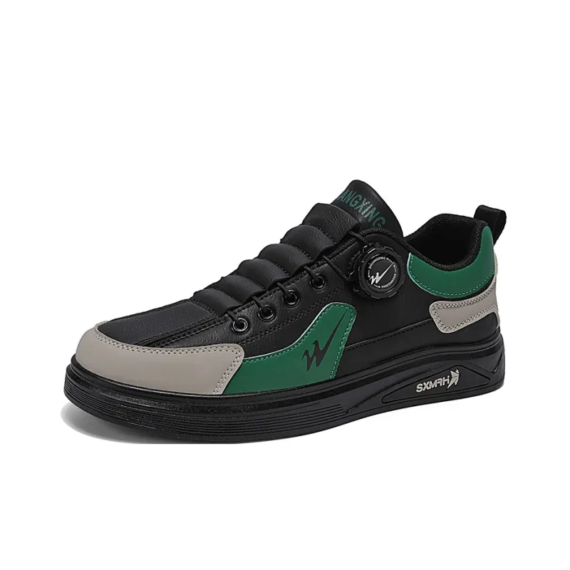 Binary Lightweight, Breathable, And Slip Resistant Low Top Casual Shoes Men's Black Green-2