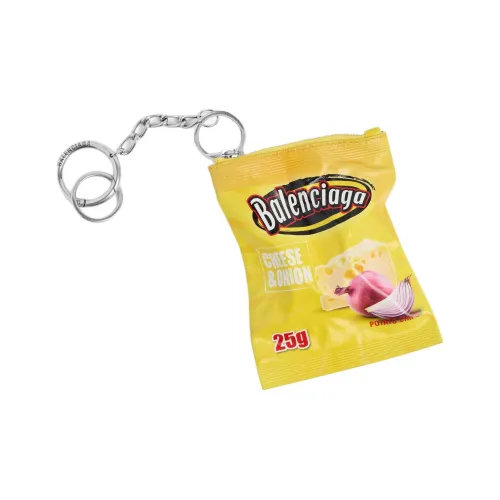 Balenciaga Cow Leather Keychains Unisex Yellow