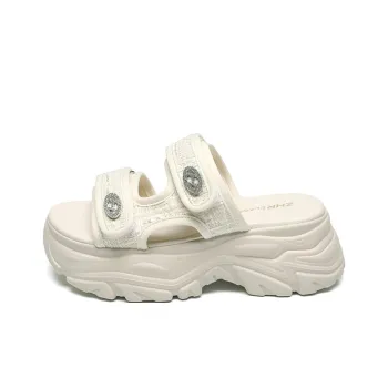 ZHR PU Polyurethane Leather Patchwork With Rhinestones Quiet Odor Resistant Slide Slippers Women's