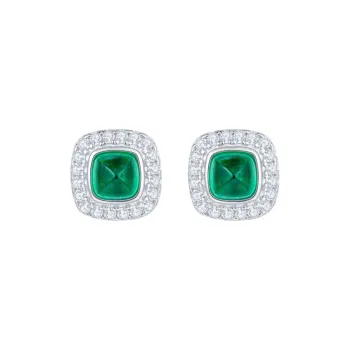 KOYOOME Synthetic Emerald Stud Earrings Unisex