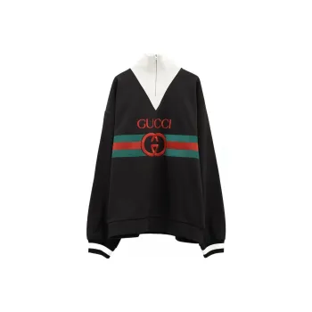 GUCCI Gg Logo Quarter Zip Sweatshirt