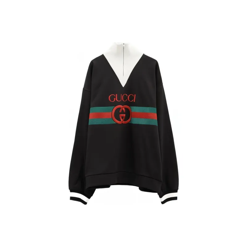 GUCCI Gg Logo Quarter Zip Sweatshirt-0