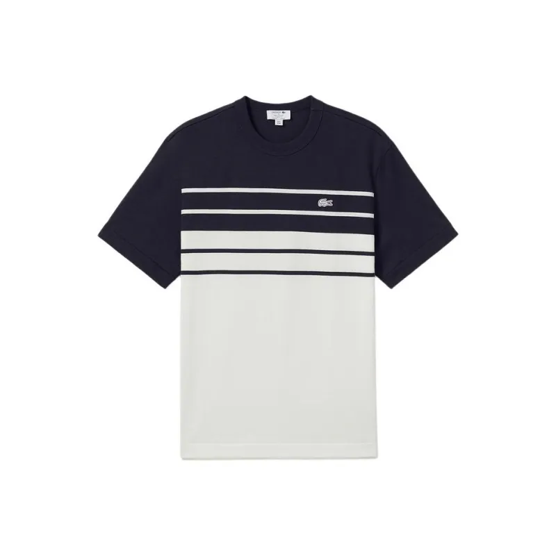 LACOSTE Striped Organic Cotton T shirt-0