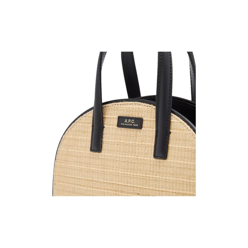 A.P.C Cow Leather One Shoulder Handbag Trumpets Women's Beige & Black-4