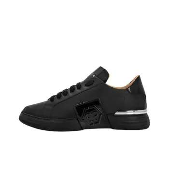 PHILIPP PLEIN Lo Top Phantom Kick Low Top Skateboard Shoes Unisex Black