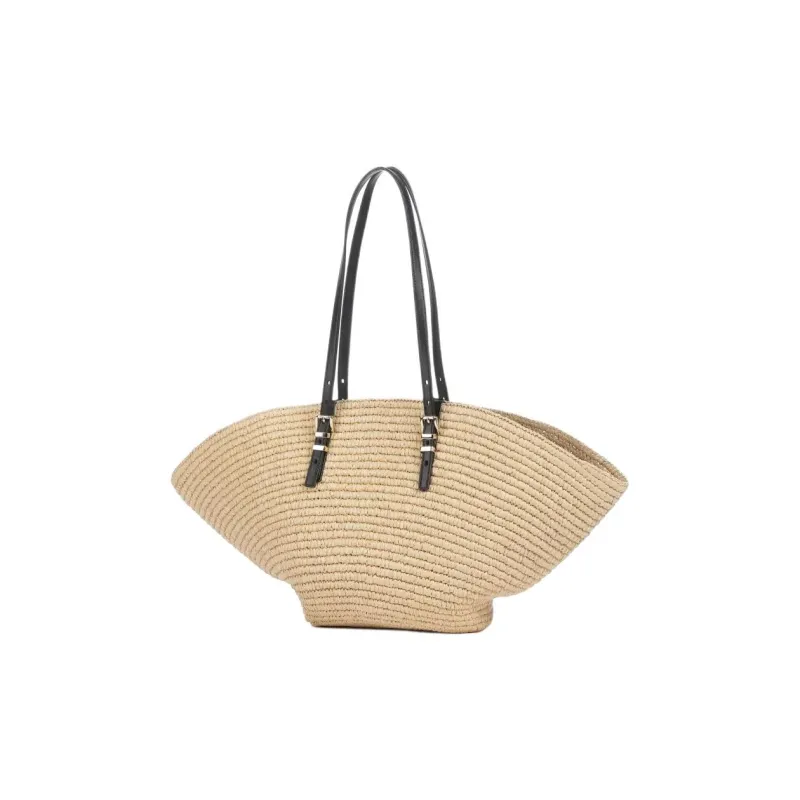 MICHAEL KORS Polyurethane Tote Bag, Shopping Bag, Shoulder Bag Women's Natural & Black-1