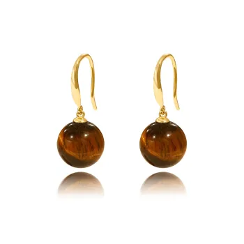 HELA DE HAI Natural Tiger's Eye Stone Jade Earrings Women's