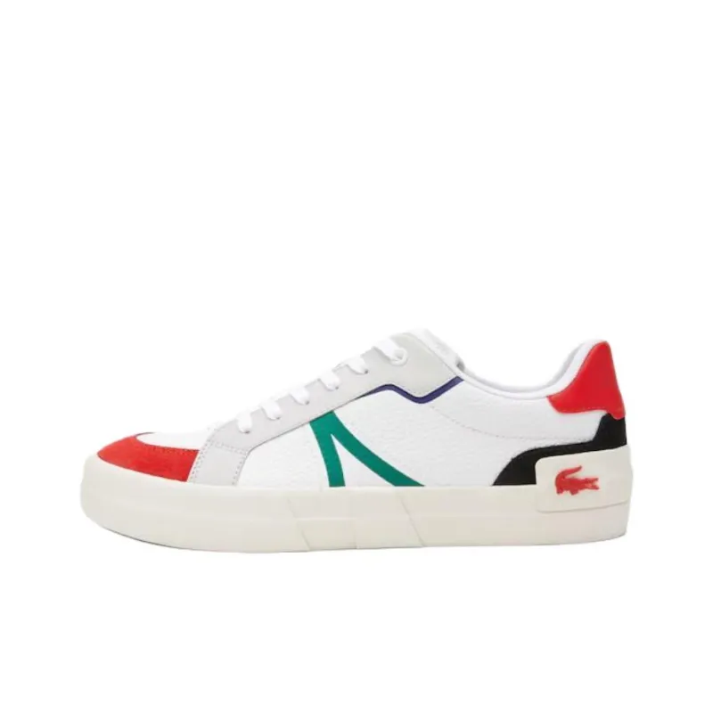 LACOSTE L004 Anti Slip Wear Resistant Low Top Skateboard Shoes Men's White-0