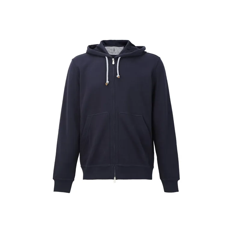 Brunello Cucinelli Zipped Drawstring Hoodie-0