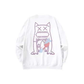 Bt Crew Neck Loose Fit Regular Sweatshirt Unisex White