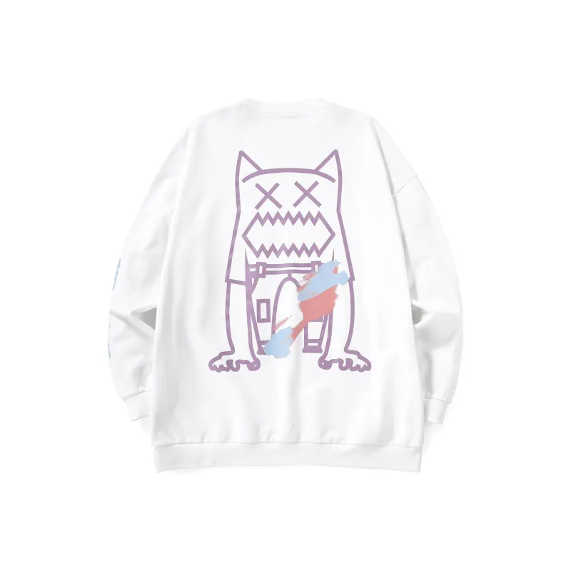 Bt Crew Neck Loose Fit Regular Sweatshirt Unisex White-0