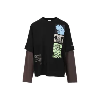 DRIES VAN NOTEN Hemmings Printed Double Sleeved T Shirt