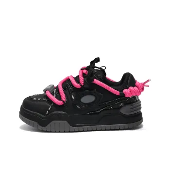 Dawei's House Low Top Skateboard Shoes Women's Rose Black