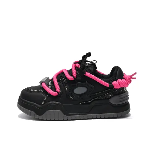 Dawei's House Low Top Skateboard Shoes Women's Rose Black