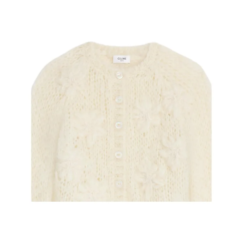 CELINE Embroidered Cardigan In Mohair-2