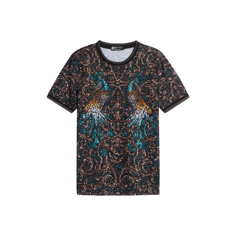ANDREW MACKENZIE T Shirt Men's Black Orange-0