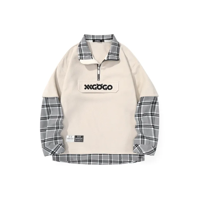 XXGOGO Stand Collar Loose Fit Sweatshirt Unisex-3