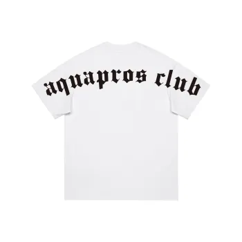 AQUAPROS T Shirt Unisex White Trendy Fashion Versatile Genderless Drop Shoulder Heavyweight