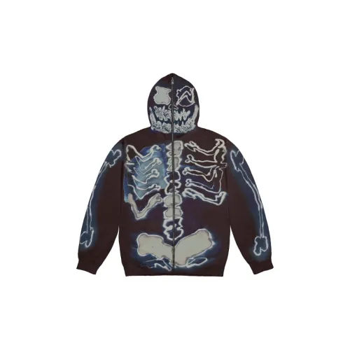 Travis Scott Cactus Jack For Fragment Skeleton Graffiti Full Zip Hoodie