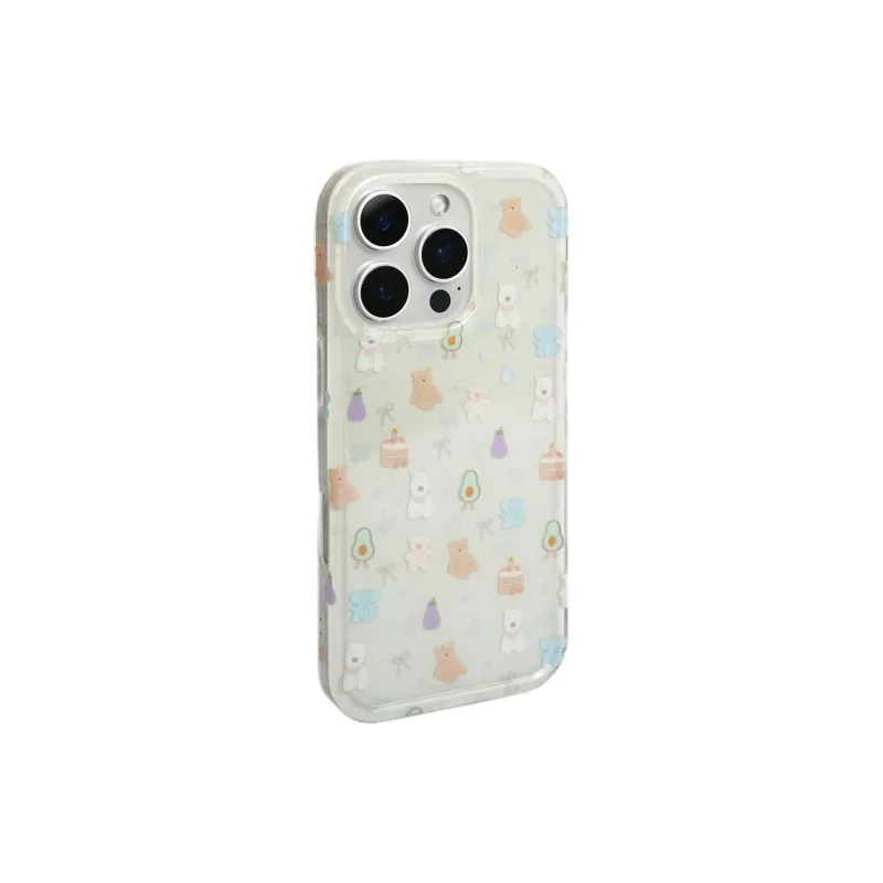Wei Xin Acrylic Material Full Screen Eggplant Bear Phone Cases Compatible With IPhone 16/15 Pro Max/Apple 13/14 Pro/Max-5