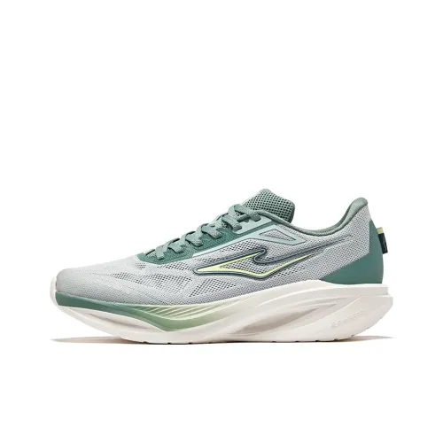 Erke Cushioning Rebound Low Top City Commute Running Shoes Men's Light Gray Green Sage Leaf