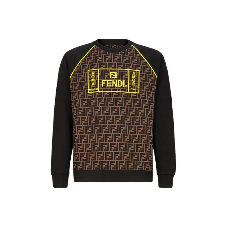 FENDI Sweatshirts Men Brown-0