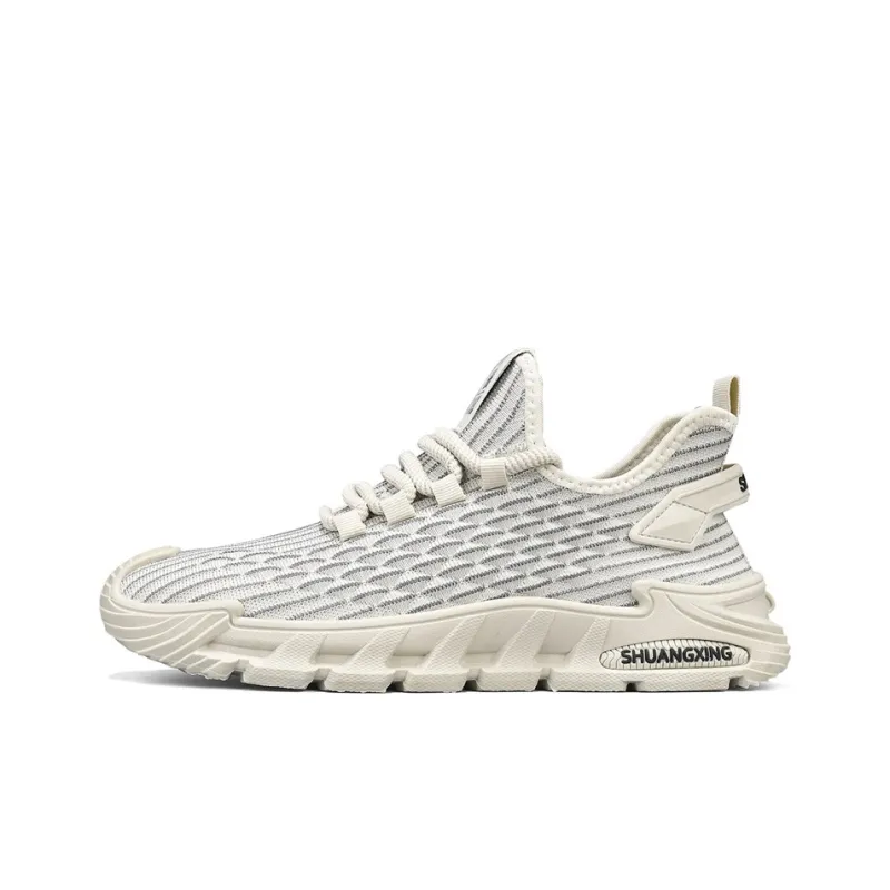 Binary Lightweight, Breathable, And Slip Resistant Low Top Casual Shoes Men's Beige-0