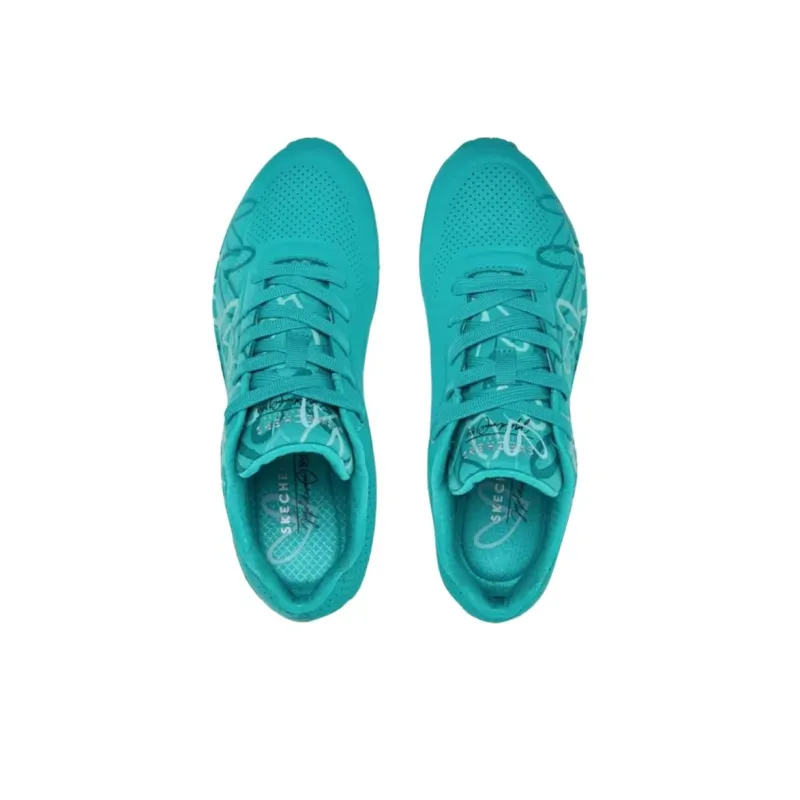 JGoldcrown x Skechers Uno Anti Slip Wear Resistant Low Top Casual Shoes Women's Blue-4