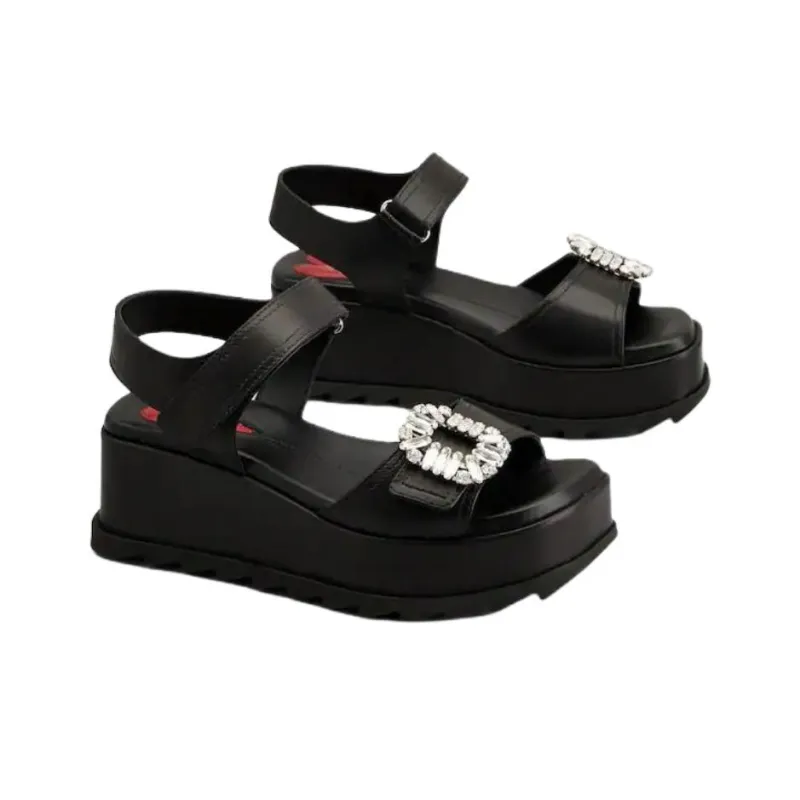 Roger Vivier Slidy Viv' One Strap Sandals Women's Black-2