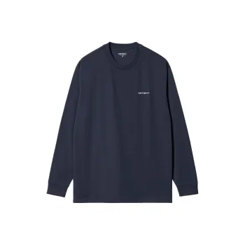 Carhartt WIP SS24 L/S Script Embroidery T Shirt T Shirt Unisex Air Force Blue