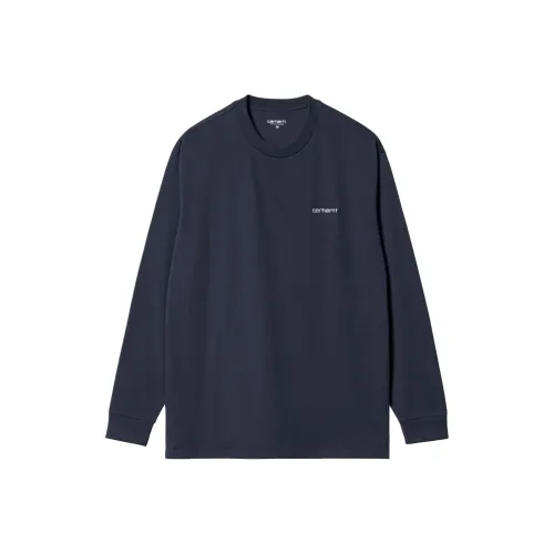 Carhartt WIP SS24 L/S Script Embroidery T LLR T LLR Unisex Air Force Blue