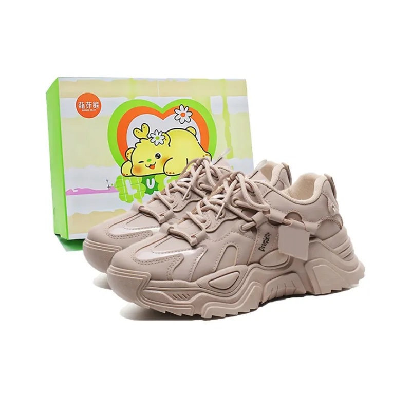 Budding Bear Anti-Slip And Wear-Resistant Lightweight Height Increasing Low-Top Chunky Sneakers Women's-0