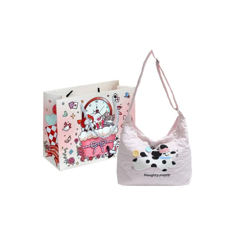 MOM'S HELPER Oxford Shoulder Bag Regular Women's White/Pink/Yellow-4