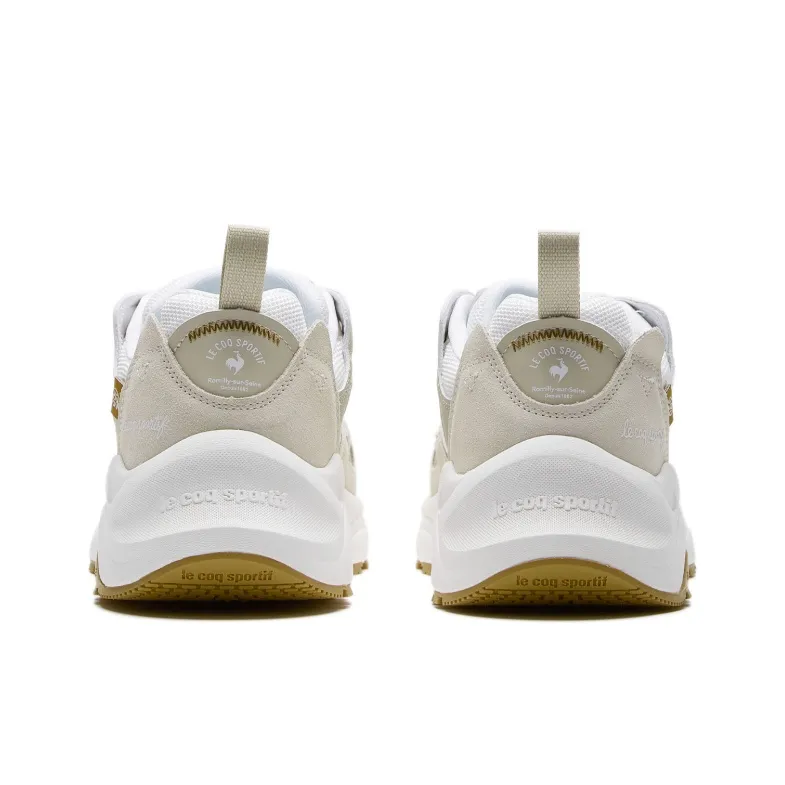 Le Coq Sportif LCS R990 Lightweight And Breathable Low Top Chunky Sneakers Unisex Khaki White-3