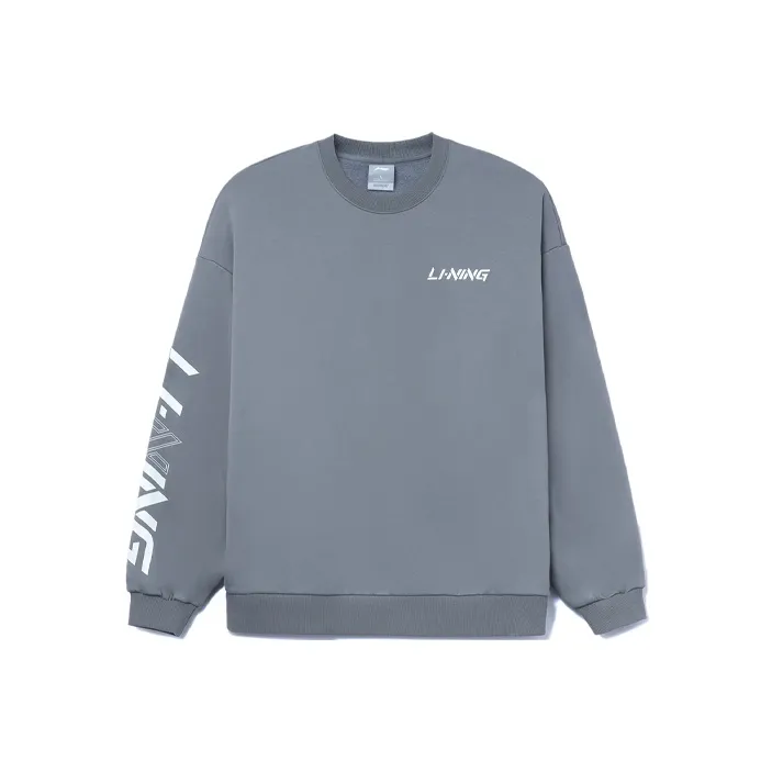 LiNing Sports Fashion Collection Sweatshirt Men's 9-Degree Gray Thick-0