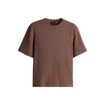 H&M T Shirts Men Light Brown