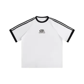 REDU T-Shirt Unisex White & Black Stripes